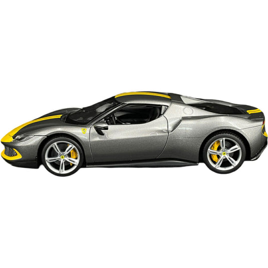 Ferrariフェラーリ 296 GTB 2022 Assetto Fiorano Silver / Yellow / Bburago 1/18 ミニカー