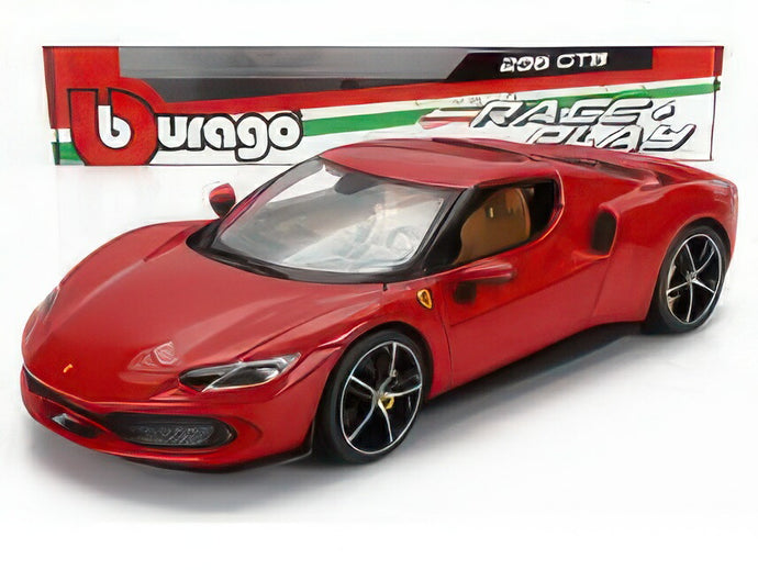 FERRARI 296 GTB HYBRID 830HP V6 2021 ROSSO CORSA RED/BBurago 1/18ミニカー 海外限定