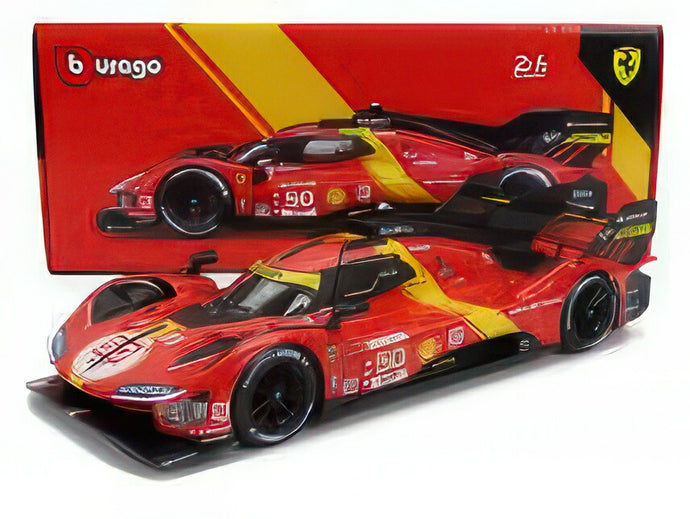 FERRARI 499P 3.0L TURBO V6 TEAM FERRARI AF CORSE N 50 5th 24h LE MANS (POLE POSITION) 2023 ANTONIO FUOCO MIGUEL MOLINA NICKLAS NIELSEN RED/BBurago 1/18ミニカー 海外限定