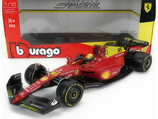 FERRARI F175 SCUDERIA FERRARI N 16 2nd MONZA GP ITALY (POLE POSITION) 2022 CHARLES LECLERC YELLOW WHEELS RED YELLOW/BBurago 1/18ミニカー 海外限定