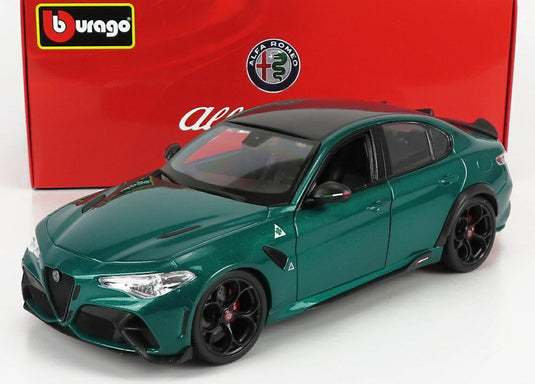 Alfa Romeoアルファロメオ Giuliaジュリア GTA 2020 モントリオールグリーンメタリック 4ドア開閉機構付き 海外限定 / Bburago 1/18 ミニカー