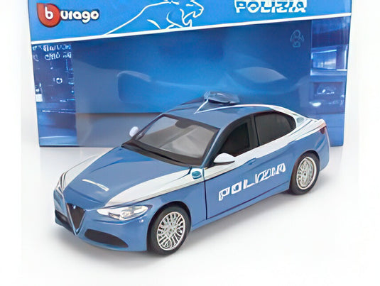 ALFA ROMEO ジュリア ポリツィア 2016 ブルー ホワイト/ Bburago 1/24