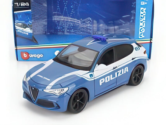 ALFA ROMEO STELVIO ポリツィア 2017 ライトブルー/ Bburago 1/24 ミニカー