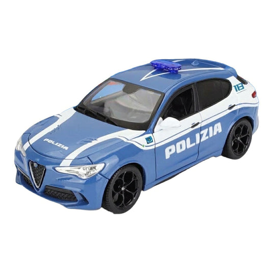 Alfa Romeoアルファロメオ Stelvioステルヴィオ Poliziaポリス 2017 ライトブルー / Bburago 1/24 ミニカー