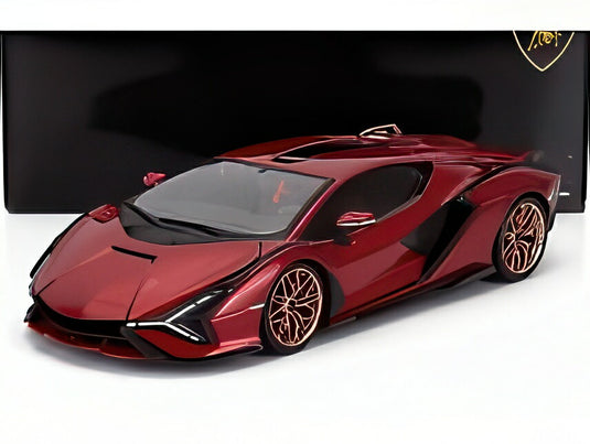 LAMBORGHINI SIAN FKP 37 HYBRID 2020 レッドメタリック/ Bburago 1/18 ミニカー