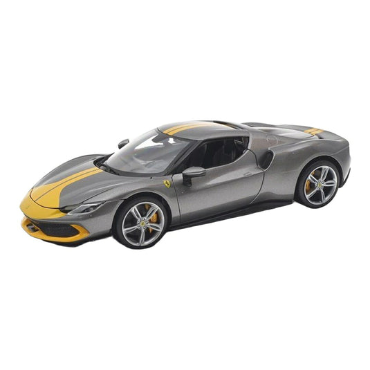 Ferrariフェラーリ 296 GTB Assetto Fiorano 2022 グレーメタリック/イエロー / Bburago 1/18 ミニカー