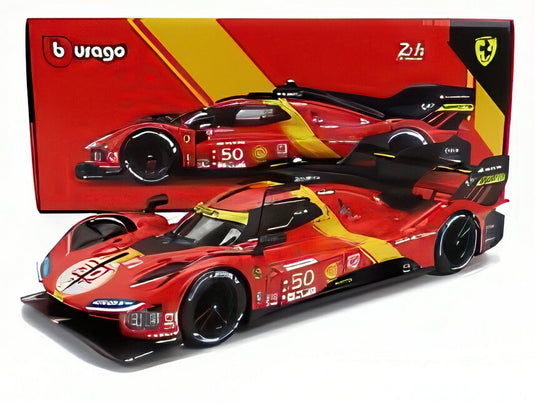 FERRARI 499P N50 5位 ルマン24時間 ポールポジション 2023 限定 レッド イエロー ブラック/ Bburago 1/18 ミニカー