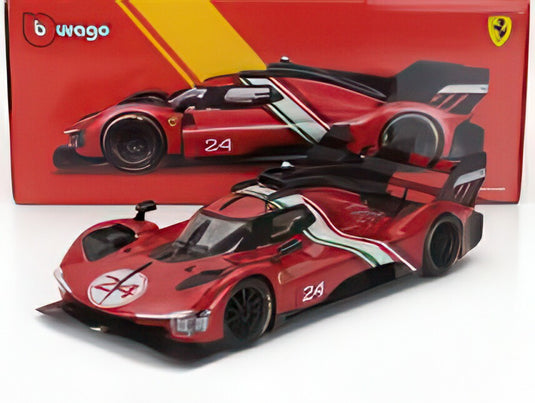 FERRARI 499P 3.0L ターボ V6 24号車 モディフィカータ 2024 レッド イエロー ブラック 限定モデル/ Bburago 1/18 海外限定ミニカー
