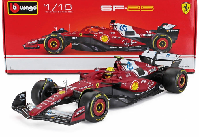 FERRARI F1 SF25 2025 ルイスハミルトン N44 レッド/ Bburago 1/18 ミニカー