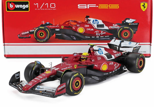 FERRARI F1 SF25 2025 ルイスハミルトン N44 レッド/ Bburago 1/18 ミニカー
