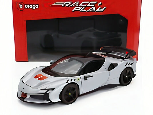 FERRARI SF90XX ストラダーレ 2024 ビアンコアルティコ ホワイトメタリックオレンジブラック/Bburago 1/18ミニカー 海外限定