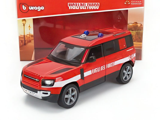 LAND ROVER ニューディフェンダー 110 消防車 2022 レッド ホワイト/ Bburago 1/24 ミニカー