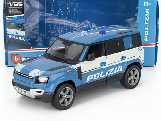 LAND ROVER ニューディフェンダー 110 ポリツィア 2020 ライトブルー/ Bburago 1/25 ミニカー
