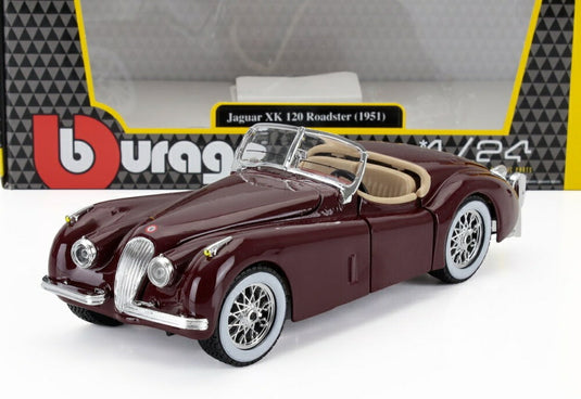 JAGUAR XK120 カブリオレ 1951 ボルドー/ Bburago 1/24 模型