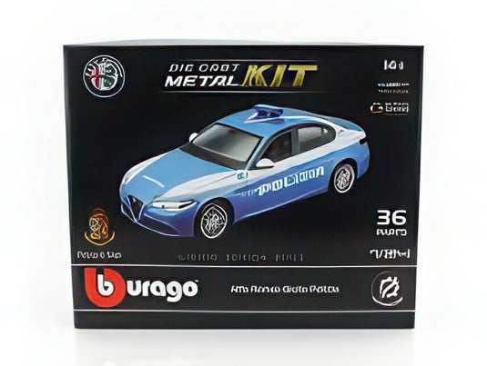 ALFA ROMEO ジュリア ポリツィア 2016 36台セット ライトブルー ホワイト/ Bburago 1/24 モデルキットミニカー