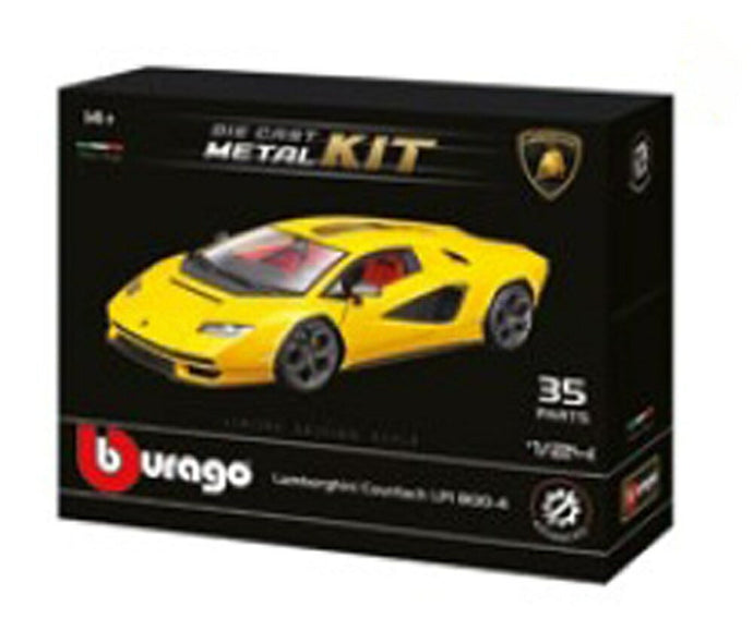 【予約】LAMBORGHINI カウンタック LP 800-4 2021 (35ピース) イエロー モデルキット プラモデル/ Bburago 1/24 ミニカー