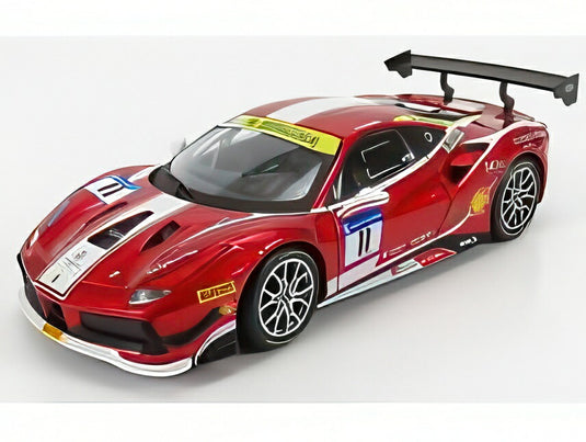 FERRARI 488 CHALLENGE N11 RACING 2017 レッドメタリック/ Bburago 1/24 ミニカー