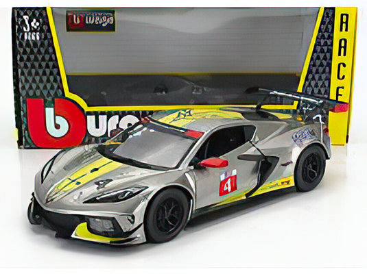 CHEVROLET C8.R 6.2L V8 TEAM CORVETTE RACING N 4 RACING 2021 GREY YELLOW/Bburago 1/24ミニカー