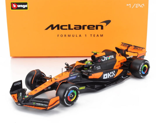 【予約】McLAREN F1 MCL38 マイアミGP優勝 2024 ランドノリス 初勝利 オレンジブラック/ Bburago 1/24 ミニカー
