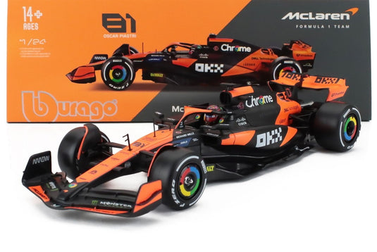 【予約】McLAREN F1 MCL38 マイアミGP 2024 オスカーピアストリ オレンジブラック/ Bburago 1/24 ミニカー