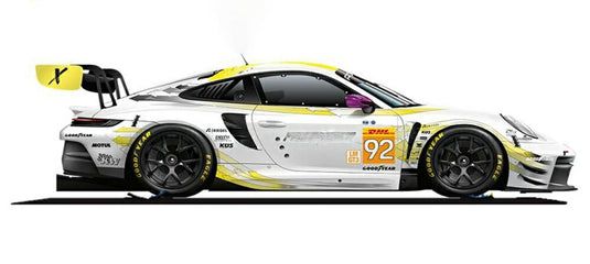 【予約】2026年発売予定PORSCHE 911 992 GT3 R N92 ルマン24時間 2024 クラウスバッハラー アレックスマリキン ジョエルシュトルム ホワイトイエロー/ Bburago 1/24 ミニカー
