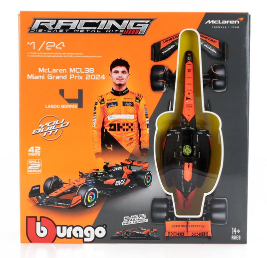 McLAREN F1 MCL38 2024 ランドノリス N4 オレンジブラック/ Bburago 1/24 モデルキットミニカー