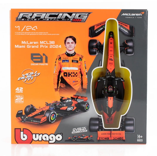 McLAREN F1 MCL38 2024 オスカーピアストリ N81 オレンジブラック/ Bburago 1/24 モデルキットミニカー
