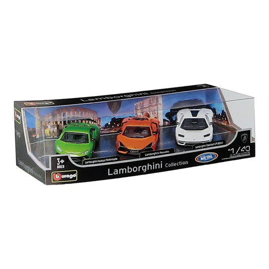 【予約】 Lamborghiniランボルギーニ 3台セット Revueltoハイブリッド Huracan Performante Countach LPi 800-4 グリーン オ / Bburago 1/43 ミニカー