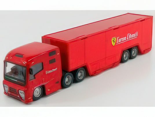 FERRARI  TRUCK F1 CAR TRANSPORTER TEAM FERRARI CORSE CLIENTI WITH SET FXXK N 10 2015 + FIGURE SERVICE MOBILE MECHANIC  RED/Bburago 1/43ミニカー
