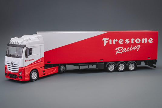 Mercedes-Benzメルセデスベンツ Actros Gigaspace Firestone Racing トレーラー ダイキャストモデル ミニカー /Bburago 1/43