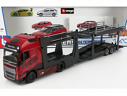 VOLVO FH16 XL 750 カートランスポーター ランドローバー レンジローバー イヴォーク付 レッドメタリック/ Bburago 1/43 ミニカー