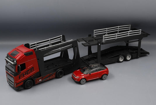 Volvo FH16 GL 750 XXL キャリアカー Land Rover LRX concept付き レッド ダイキャストモデル ミニカー /Bburago 1/43