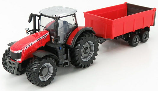 MASSEY FERGUSON 8740S トラクター 転倒式トレーラー付 レッド/ Bburago 1/50 農業機械模型