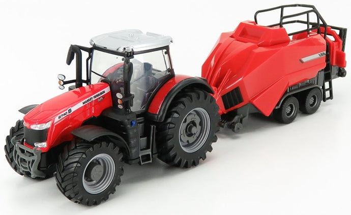 MASSEY FERGUSON 8740S トラクター WITH BALER LIFTER レッド/ Bburago 1/50 農機 模型