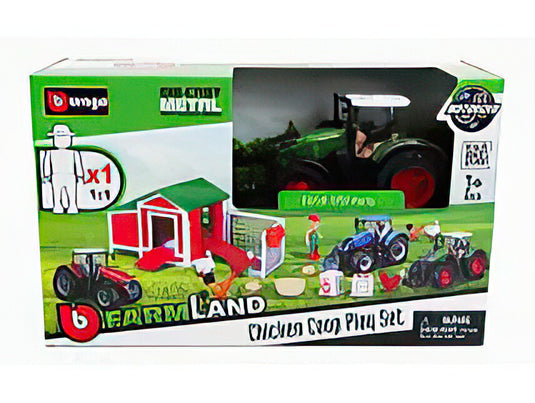 FENDT SET FARM CHICKEN COOP PLAY VARIO 1050 TRACTOR 2016 GREEN/Bburago 1/50ミニカー 農業機械