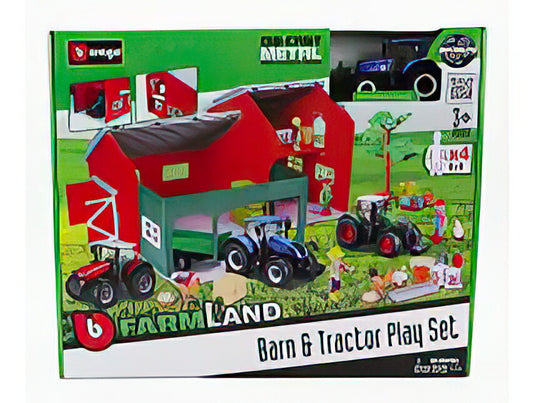 NEW HOLLAND SET FARM BARN & TRACTOR PLAY T7.315 TRACTOR 2009 BLUE/Bburago 1/50ミニカー 農業機械