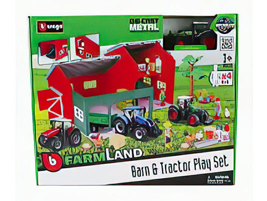 FENDT SET FARM BARN & TRACTOR PLAY 1050 VARIO TRACTOR 2016 GREEN/Bburago 1/50ミニカー 農業機械