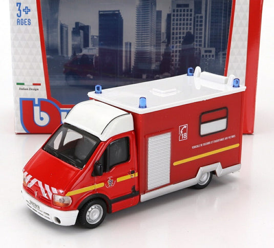 RENAULT マスター バン 救急車 フランス 消防 1994 レッド ホワイト/ Bburago 1/50 模型