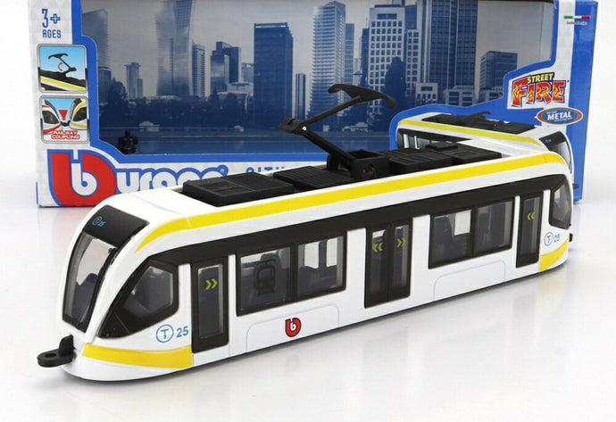 TRAM CITY TRAM AUTOBUS ホワイト イエロー ブラック/ Bburago 1/50 模型