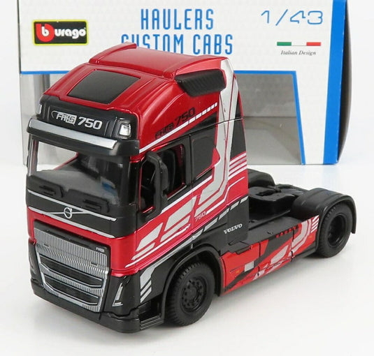 VOLVO FH16 XL 750 EURO 6 トラクター トラック 2軸 2018 レッドメタリック ブラック/ Bburago 1/43 模型