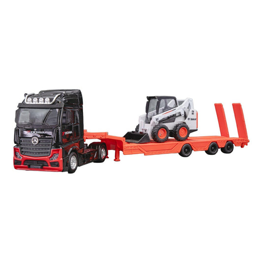 Mercedes-Benzメルセデスベンツ Actros アクトロス トレーラー Bobcatボブキャット積載 ダイキャストモデル ミニカー /Bburago 1/43