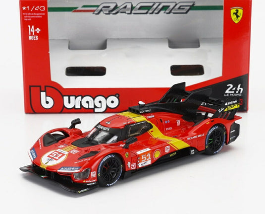 FERRARI 499P チーム AF コルセ N 51 24h ルマン 優勝 2023 A.P.グイディ J.カラド A.ジョヴィナッツィ レッド イエロー ブラック/ Bburago 1/43 模型
