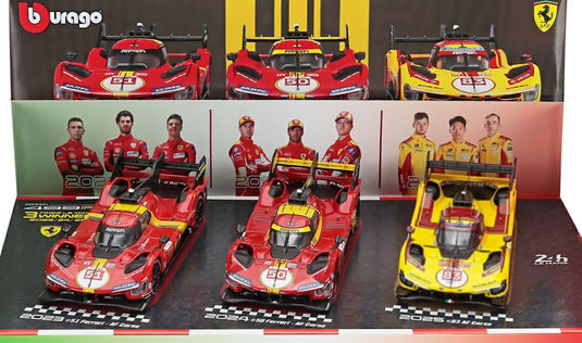 【予約】2026年以降発売予定フェラーリ 499P ル・マン24時間 優勝記念 3台セット (#83 2025 / #50 2024 / #51 2023) 海外限定/ Bburago 1/43 ミニカー