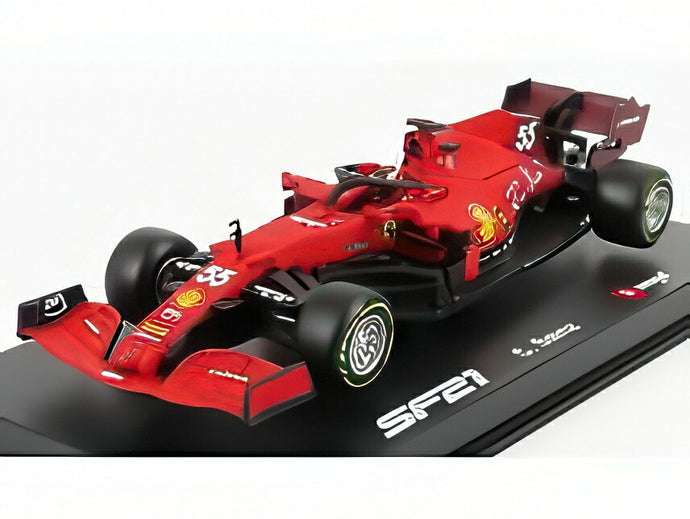 FERRARI F1 SF21 チームスクーデリアフェラーリ N55 シーズン2021 C.サインツJr. パイロット&ショーケース付 レッド/ Bburago 1/43 ミニカー
