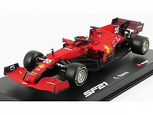 FERRARI F1 SF21 チームスクーデリアフェラーリ N55 シーズン2021 C.サインツJr. パイロット&ショーケース付 レッド/ Bburago 1/43 ミニカー