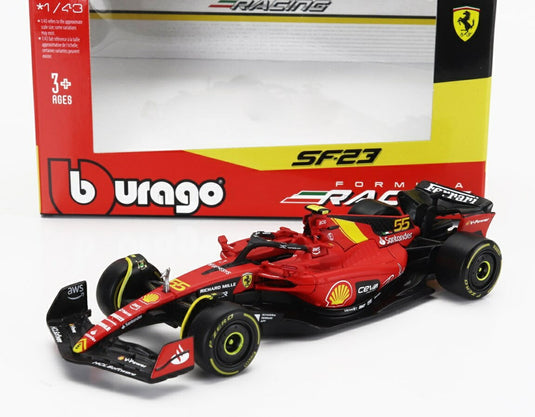 フェラーリ F1 SF23 スクーデリア・フェラーリ N 55 2023年モンツァ・イタリアGP ポールポジション 3位 カルロス・サインツ レッド ブラック イエロー 海外限定/ Bburago 1/43 ミニカー