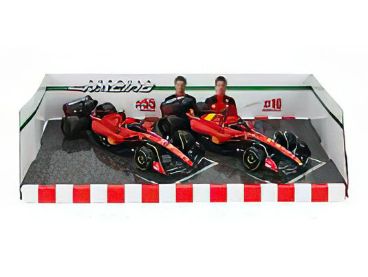 FERRARI SET F1 2X SF 23 TEAM SCUDERIA FERRARI N 16 SEASON 2023 CHARLES LECLERC + N 55 SEASON 2023 CARLOS SAINZ RED BLACK/Bburago 1/43ミニカー