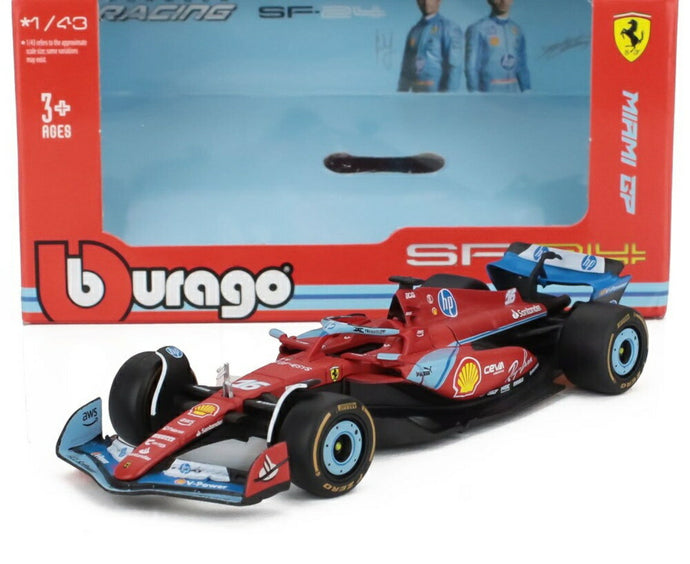 FERRARI F1 SF-24 チーム スクーデリア フェラーリ N 16 マイアミGP 3位 2024 C.ルクレール レッド ブラック ライトブルー/ Bburago 1/43 海外限定模型