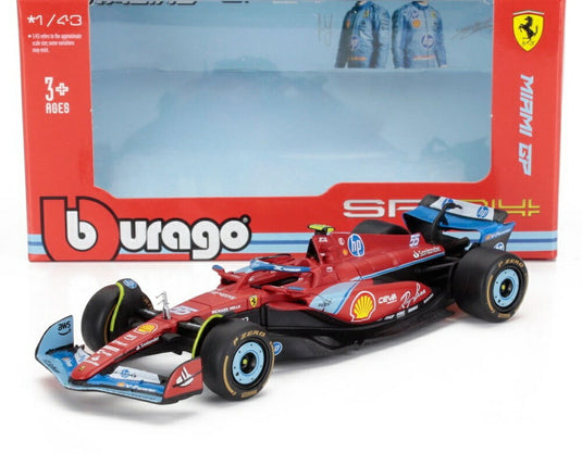 FERRARI F1 SF-24 チーム スクーデリア フェラーリ N 55 マイアミGP 5位 2024 C.サインツ レッド ブラック ライトブルー/ Bburago 1/43 海外限定模型