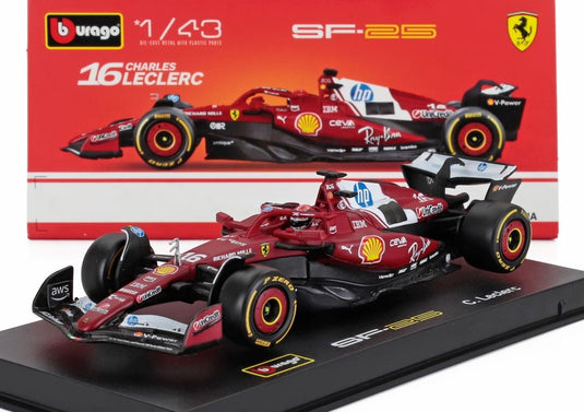【予約】FERRARI F1 SF25 2025 シャルルルクレール N16 レッド/ Bburago 1/43 シグネチャーシリーズミニカー